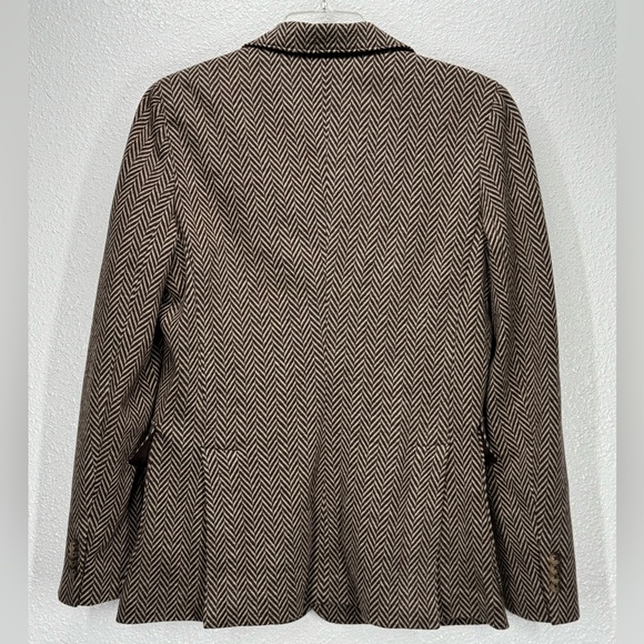 Polo by Ralph Lauren Blue Label Single Breasted Tan Herringbone Blazer 10 - Picture 4 of 15